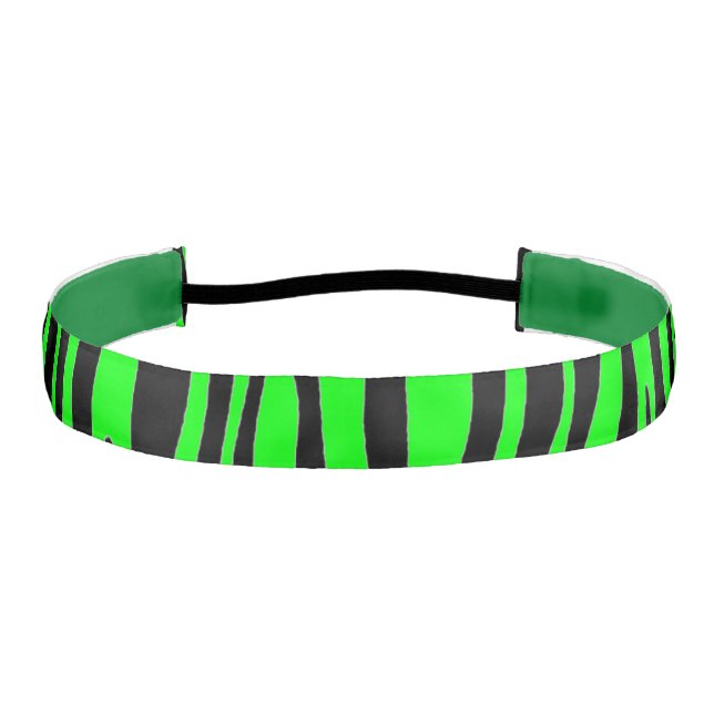 Lime Green Zebra Athletic Headband (Front)