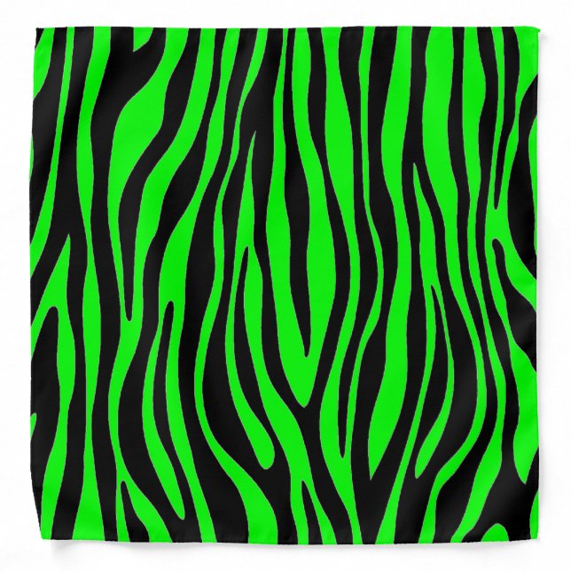 Lime Green Zebra Bandana (Front)