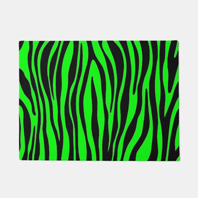 Lime Green Zebra Doormat (Front)