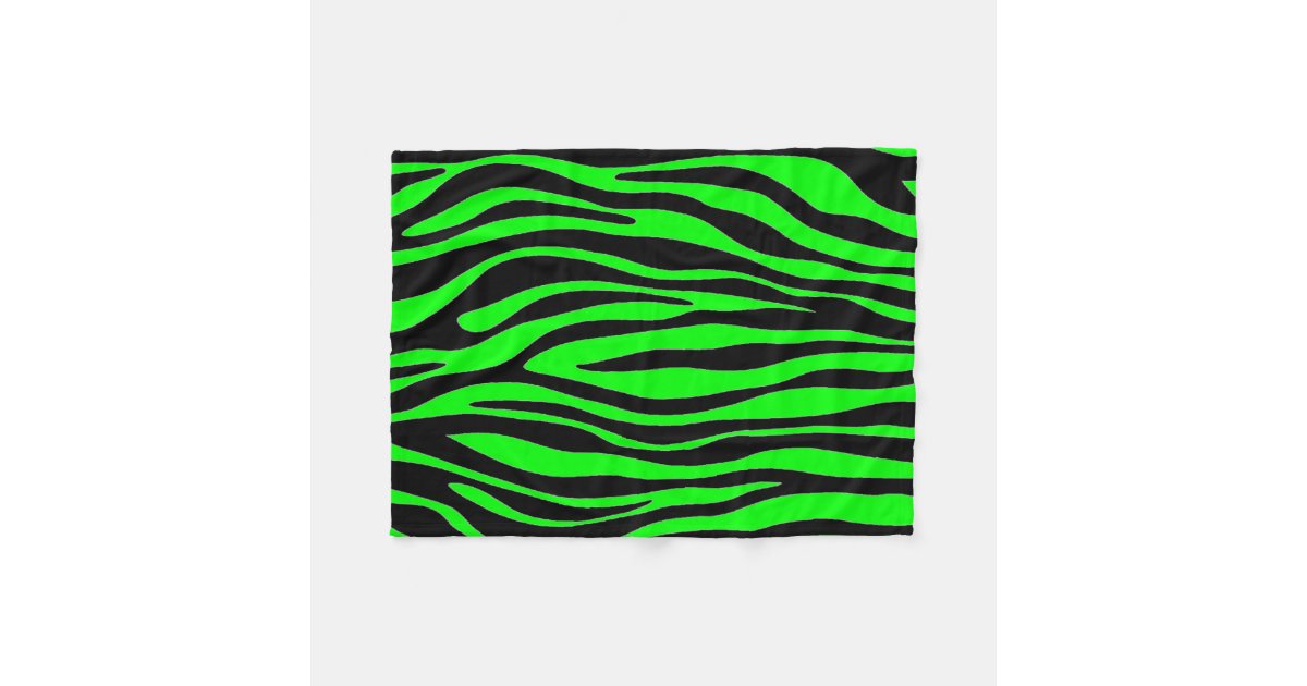 Lime Green Zebra Fleece Blanket Zazzle