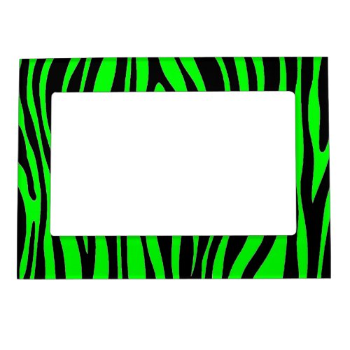 Lime Green Zebra Magnetic Frame