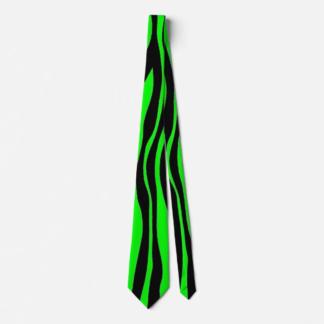Lime Green Zebra Neck Tie (Front)
