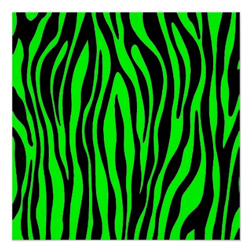 Lime Green Zebra Poster