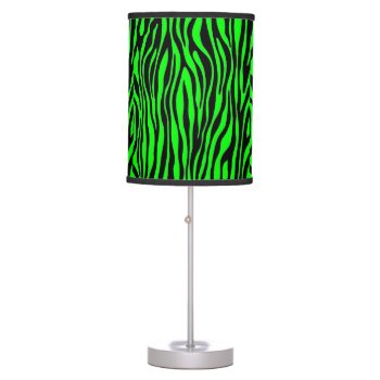 Lime Green Zebra Table Lamp