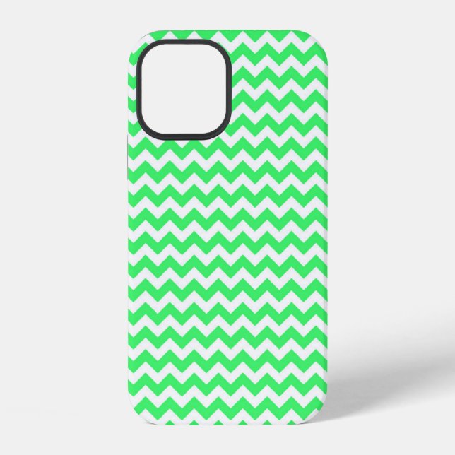 Lime Green Zig Zag Chevron Case-Mate iPhone Case (Back)