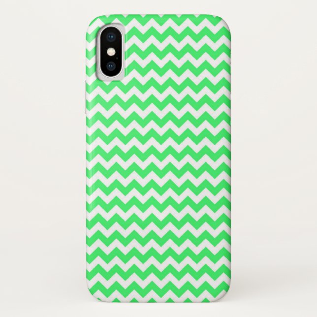 Lime Green Zig Zag Chevron Case-Mate iPhone Case (Back)