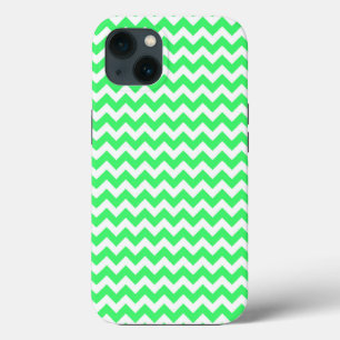 Lime Green Zig Zag Chevron iPhone 13 Case