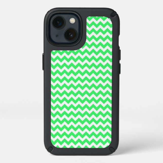 Lime Green Zig Zag Chevron Speck iPhone 13 Case (Front)