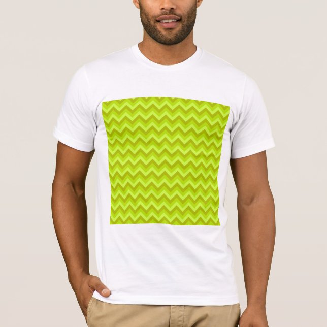 Lime Green Zig Zag Pattern. T-Shirt (Front)