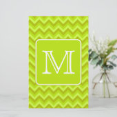 Lime Green Zigzags with Custom Monogram. (Standing Front)
