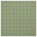 Lime Grey and White Repeat Tile Pattern Fabric