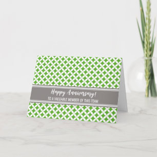 Lime Grey Circles Employee Anniversary Card