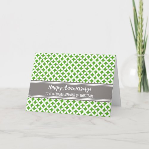 Lime Grey Circles Employee Anniversary Card