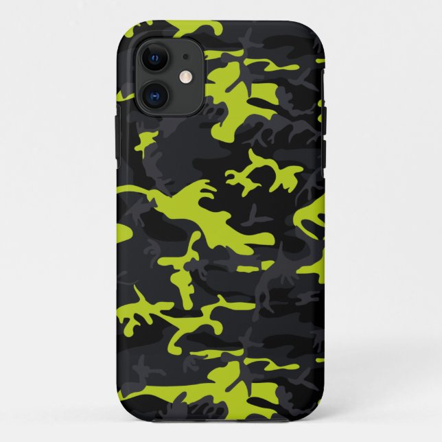 Lime Highlights Camo Case-Mate iPhone Case (Back)