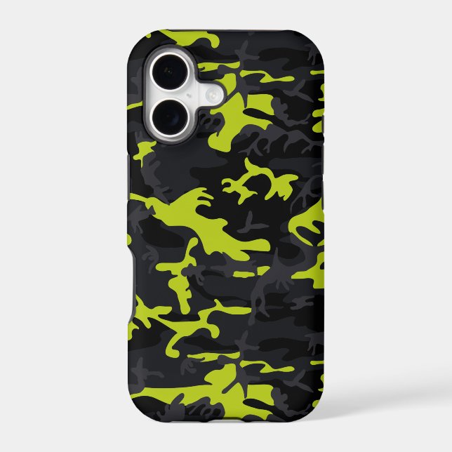 Lime Highlights Camo Iphone Case (Back)