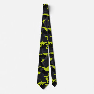 Lime Highlights Camo Neck Tie