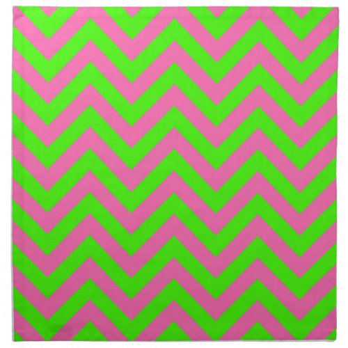 Lime Hot Pink 2 LG Chevron ZigZag Pattern Cloth Napkin