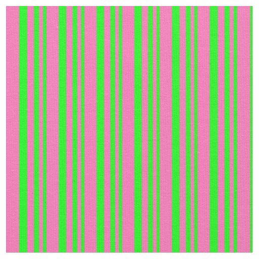 Lime & Hot Pink Pattern of Stripes Fabric
