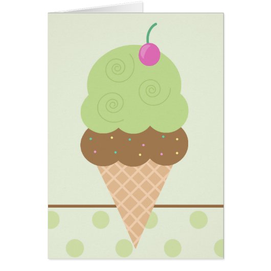 Lime Ice Cream Cone Cards (Front)