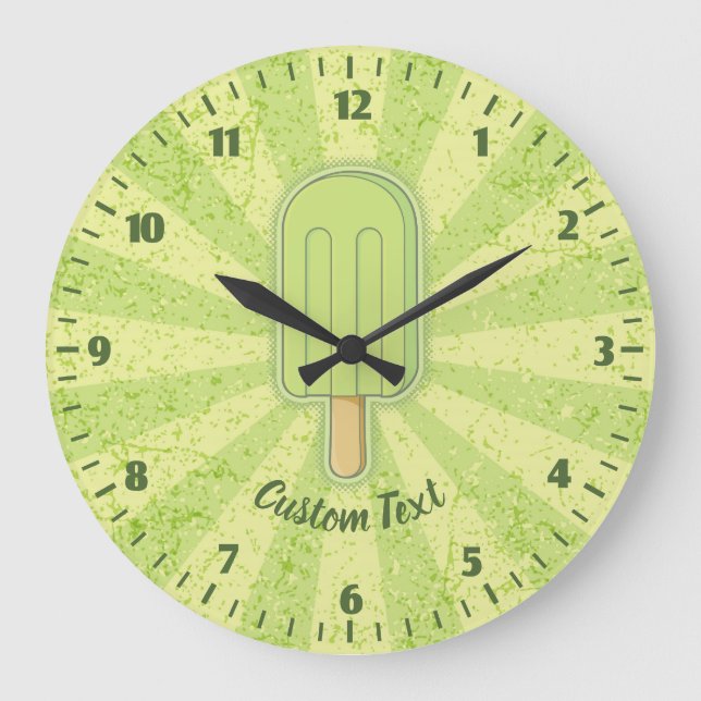 Lime Ice Cream Stick Clock (Front)