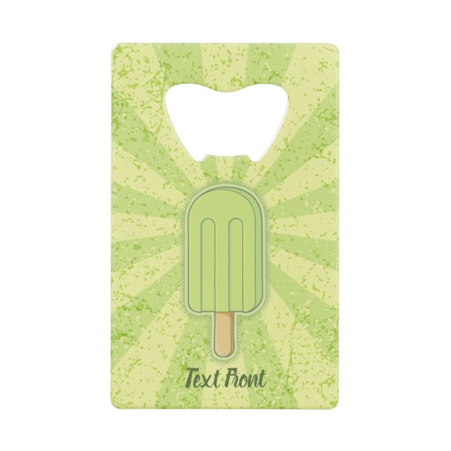 Lime Ice Cream Stick Credit Card Bottle Opener (Front)
