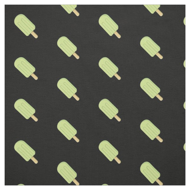 Lime Ice Cream Stick Pattern Fabric (Swatch)