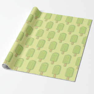 Lime Ice Cream Stick Wrapping Paper