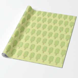 Lime Ice Cream Stick Wrapping Paper