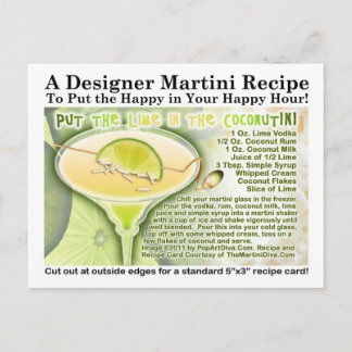 Lime in the Coconut Martini Recipe Postcard