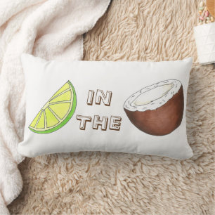 Lime in the Coconut Tropical Island Fruit Foodie Lumbar Pillow