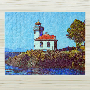 Lime Kiln Lighthouse Friday Harbor WA Puzzle