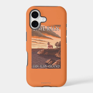 Lime Kiln Lighthouse Vintage Travel Poster iPhone 17 Case