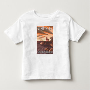 Lime Kiln Lighthouse Vintage Travel Poster Toddler T-shirt