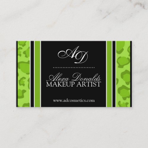 Lime Leopard Print  Business Card