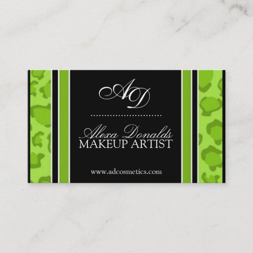 Customizable Lime Leopard Print  Business Card