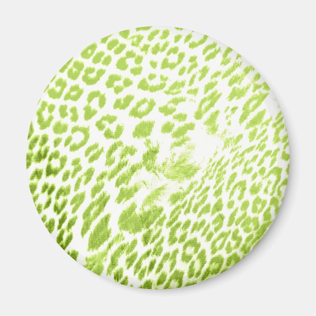 Lime Leopard Print Magnet (Front)