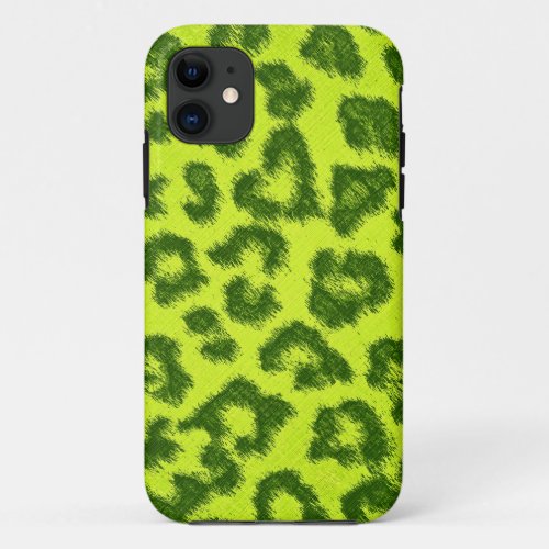 Lime Leopard Print Skin iPhone 11 Case