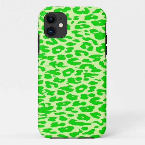 Lime Leopard Print Skin Fur iPhone 11 Case