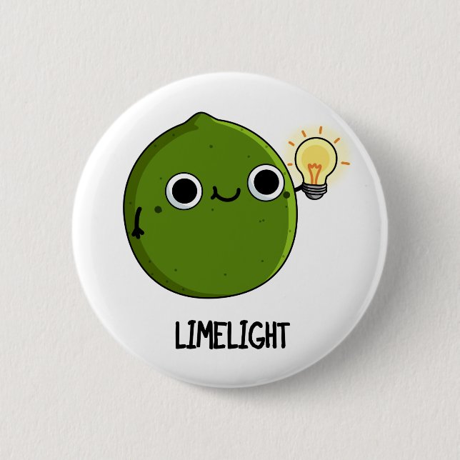 Lime-light Funny Fruit Lime Pun  Button (Front)