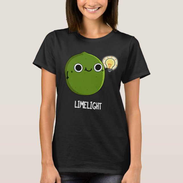 Lime-light Funny Fruit Lime Pun Dark BG T-Shirt (Front)