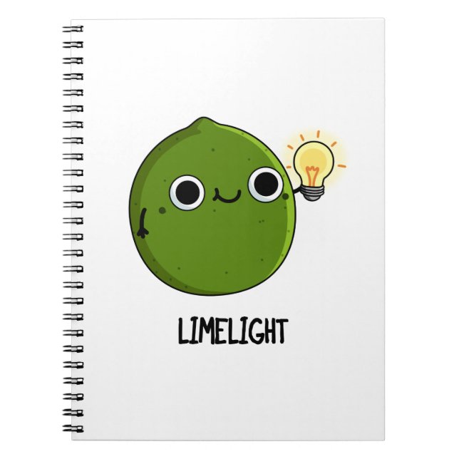 Lime-light Funny Fruit Lime Pun  Notebook (Front)