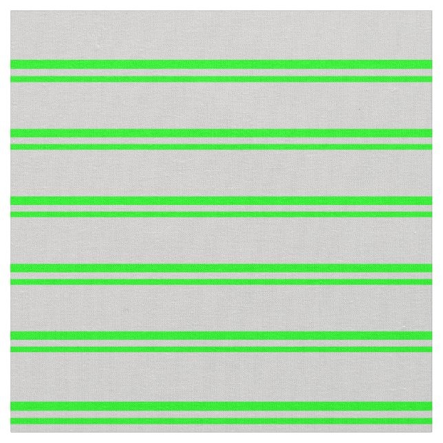Lime & Light Grey Lined/Striped Pattern Fabric (Close Up)