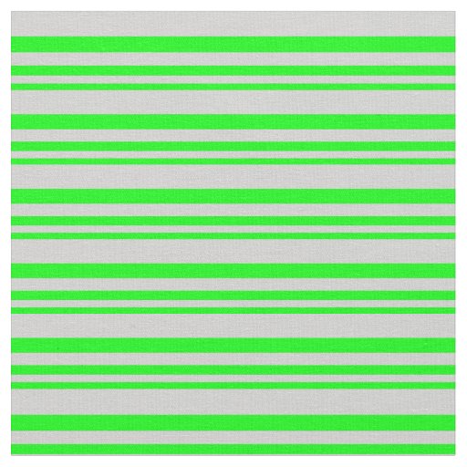 Lime & Light Grey Stripes Fabric