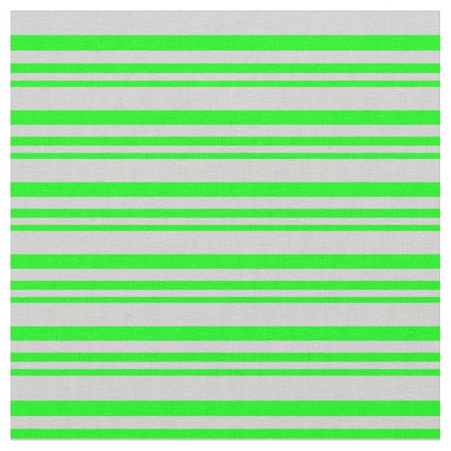 Lime & Light Grey Stripes Fabric (Close Up)
