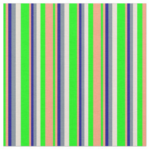 Lime, Light Salmon, Dark Blue, Slate Gray & Bisque Fabric