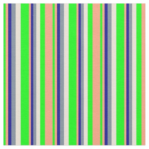 Lime, Light Salmon, Dark Blue, Slate Gray & Bisque Fabric