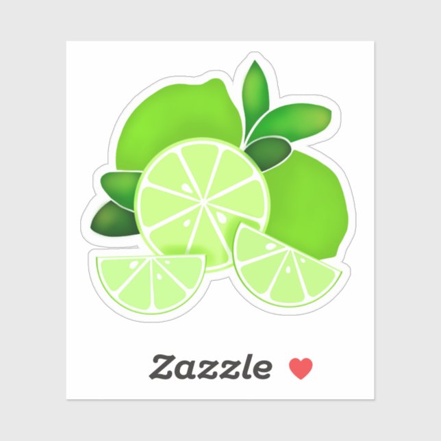 Lime  | lime slices | sunny citrus pattern    sticker (Sheet)