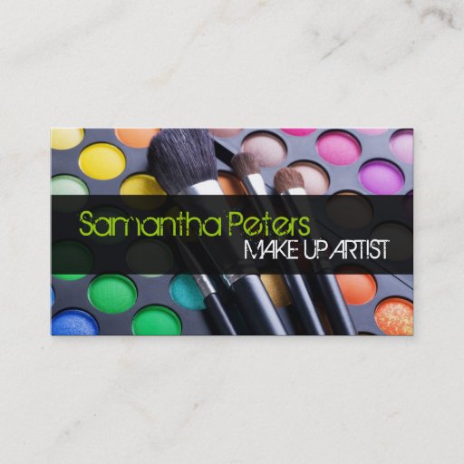 Customizable Lime Make Up Artist Palette Brush Business Card