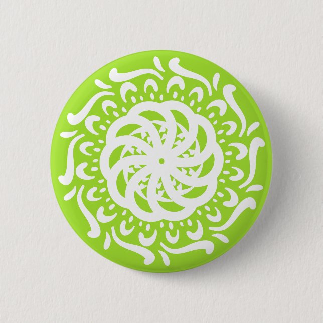 Lime Mandala Button (Front)