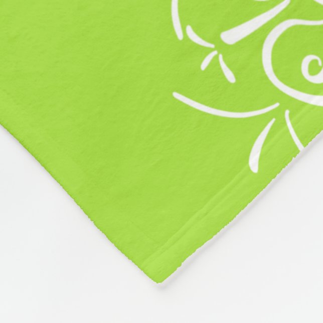 Lime Mandala Fleece Blanket (Corner)